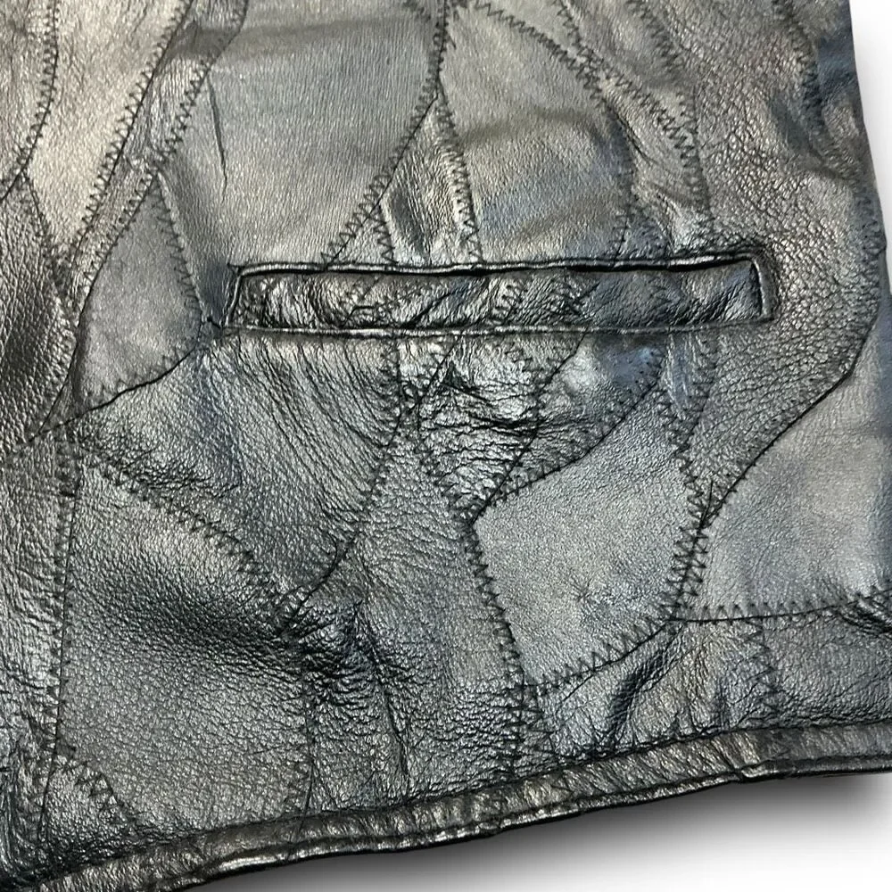 Italian Stone Design Genuine Leather Vest